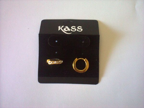brinco argola strass